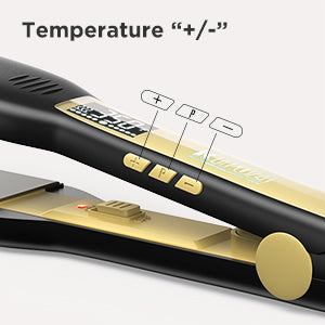 KIPOZI Professional Hair Straightener Titanium Flat Iron with Digital LCD Display Dual Voltage Instant Heating Curling Iron