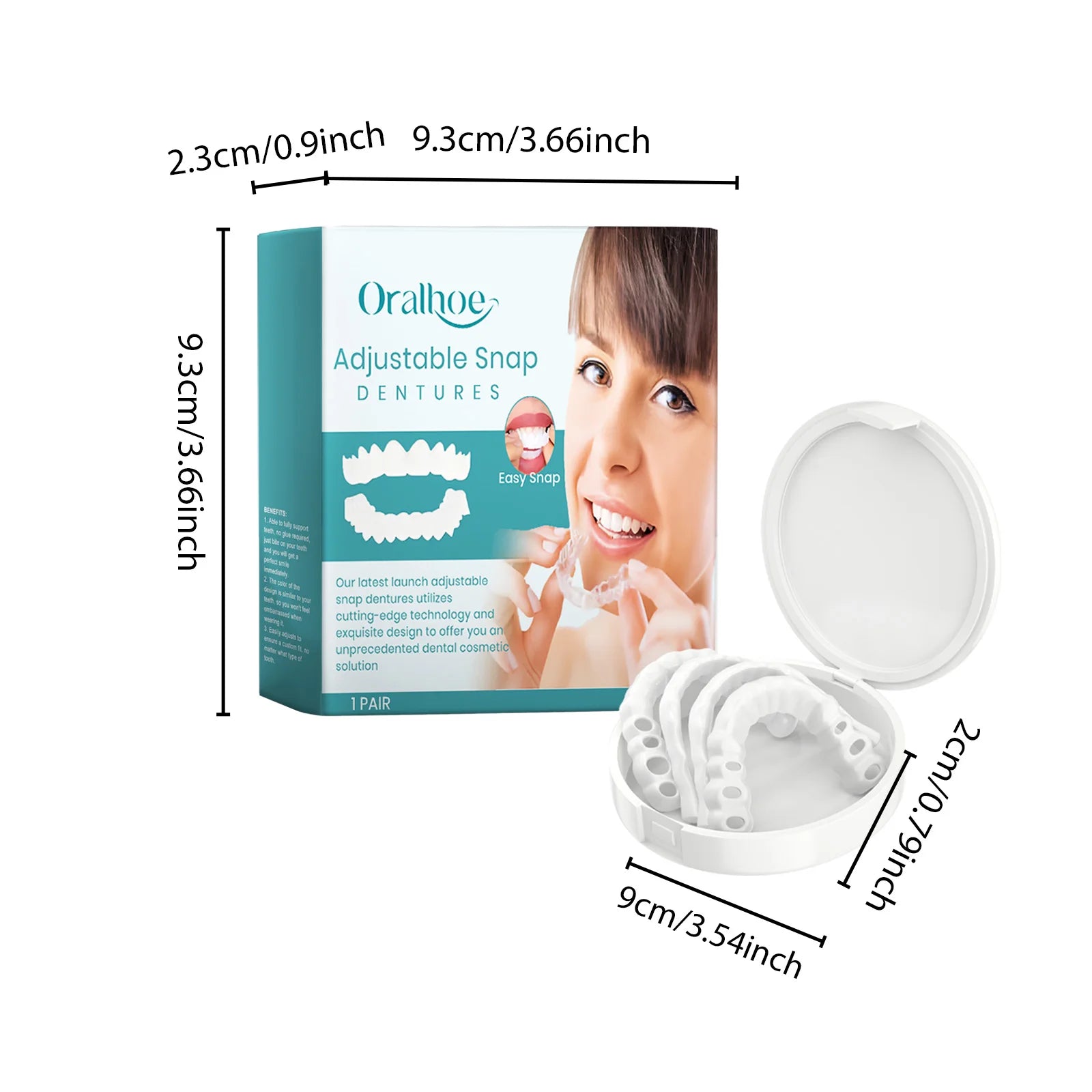 Oralhoe Perfect Fit Dentures Upper Lower Jaw Denture Adjustable Snap On Silicone Denture Oral Care Instant Smile Veneers Teeth