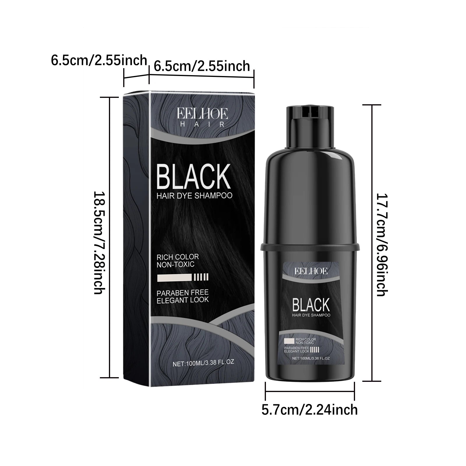 100ml Eelhoe Hairdress Hair Dye Shampoo Repair Damaged Hair Nourish Mild Healthy Long Lasting Color Fix Natural Plant Shampoo