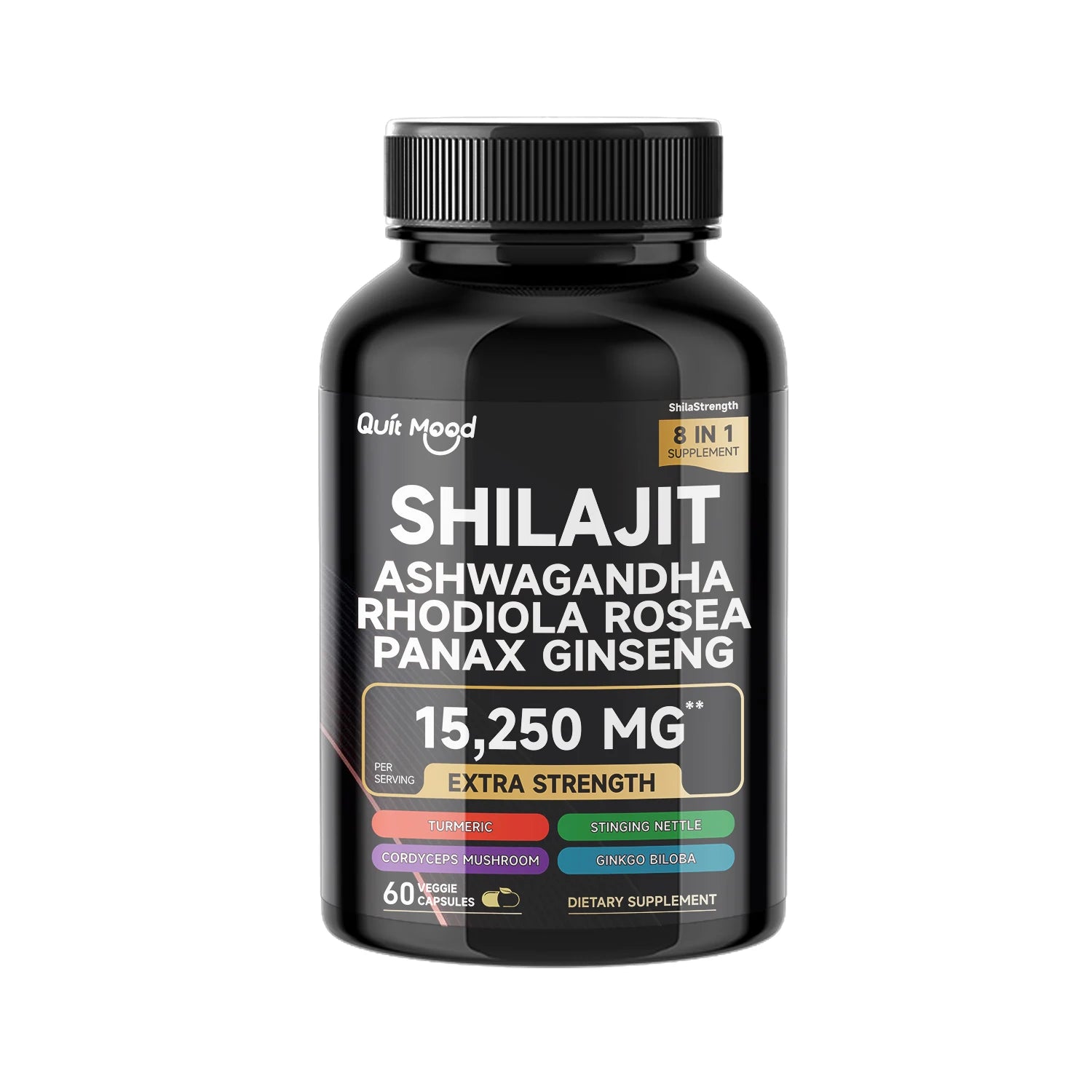 Shilajit 9000 Panax Ginseng 1500MG Ashwagandha 2000MG Rhodiola Rosea 1000MG, Turmeric 500MG, Gingko Biloba 500MG, Stinging Nettl