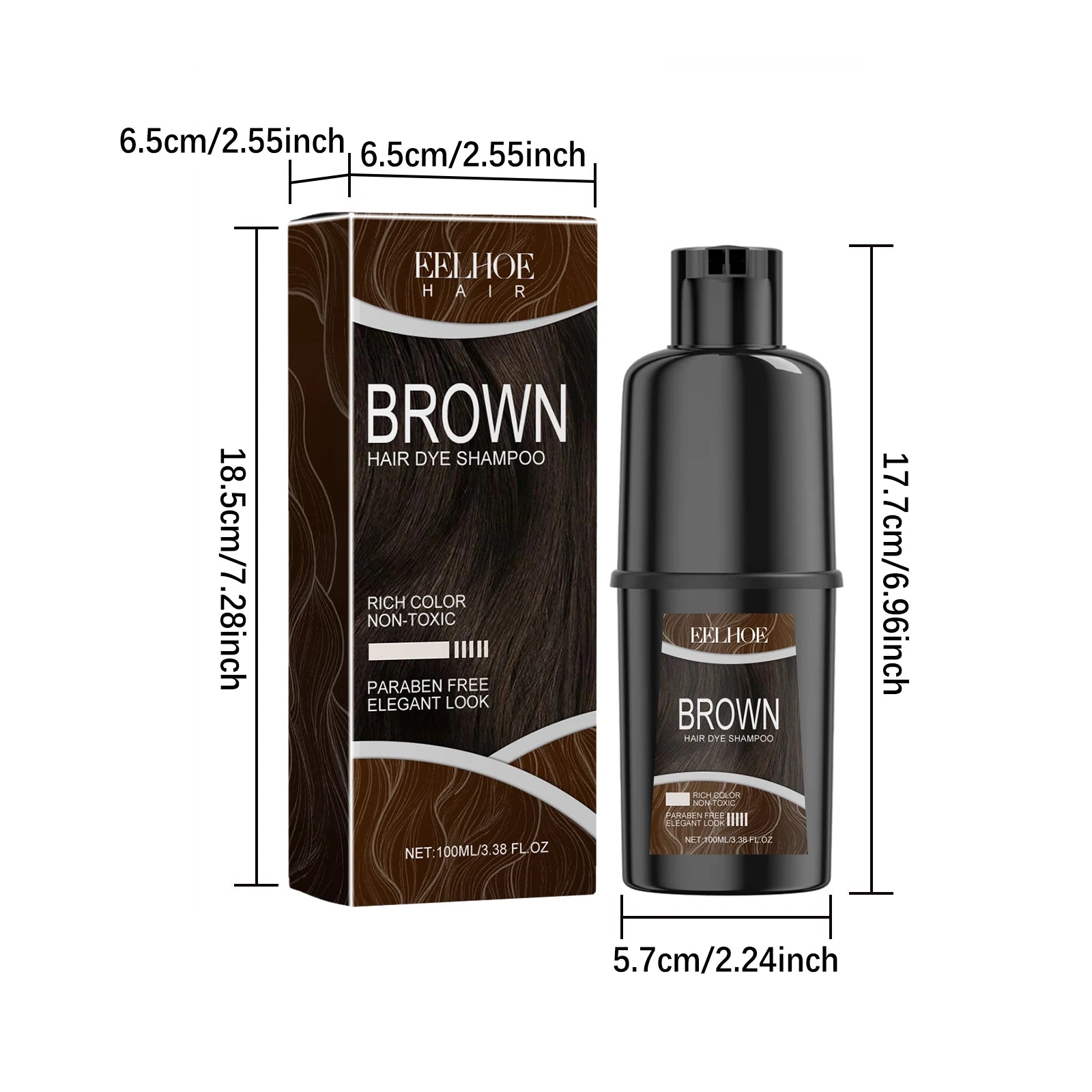 100ml Eelhoe Hairdress Hair Dye Shampoo Repair Damaged Hair Nourish Mild Healthy Long Lasting Color Fix Natural Plant Shampoo