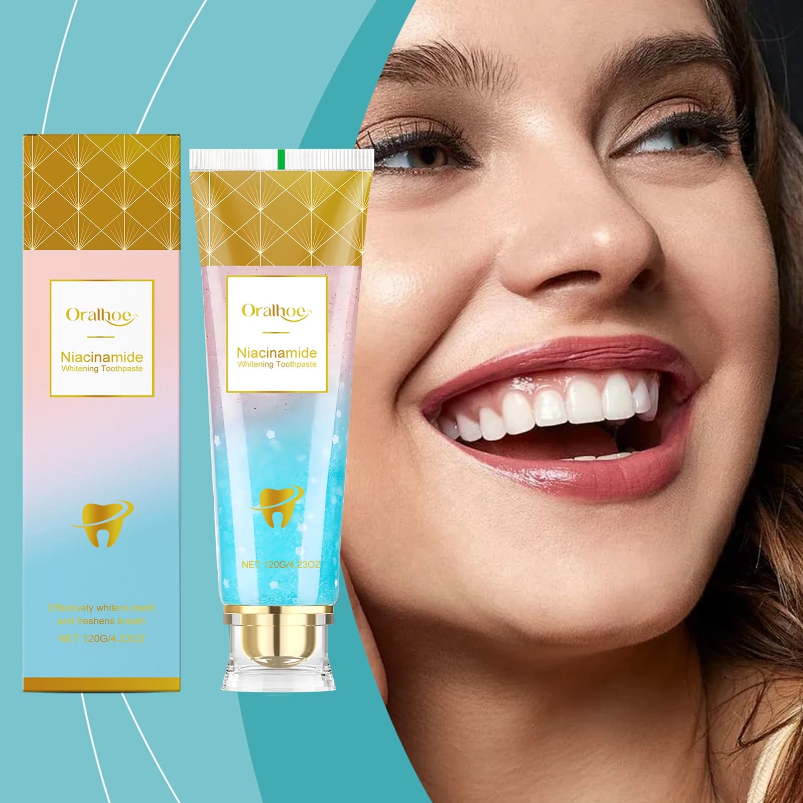 Oralhoe Niacinamide Toothpaste Remove Plaque Gentle Soothing Gum Stains Brightening Teeth Oral Deodorant Mint Dental Cleaning