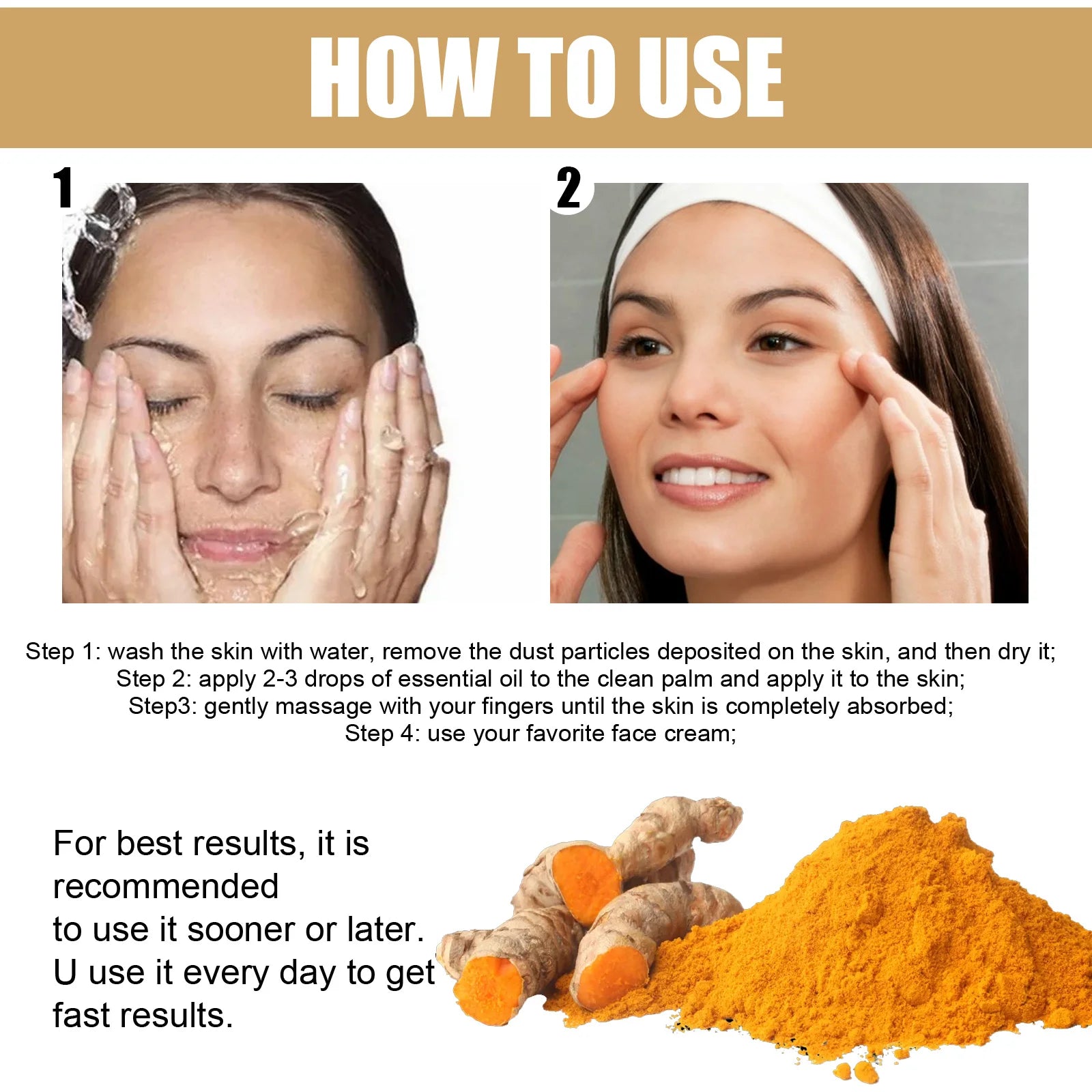 Eelhoe Turmeric Dark Spot Correction Serum Improves Skin Tone Black Spots Dark Fine Lines Serum Facial Moisturizing Hydrating