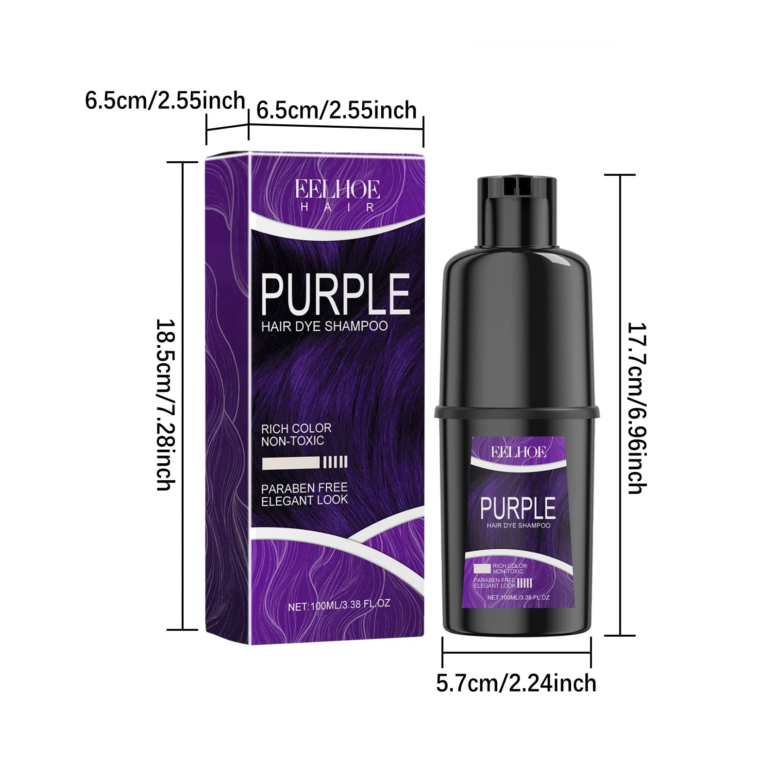 100ml Eelhoe Hairdress Hair Dye Shampoo Repair Damaged Hair Nourish Mild Healthy Long Lasting Color Fix Natural Plant Shampoo