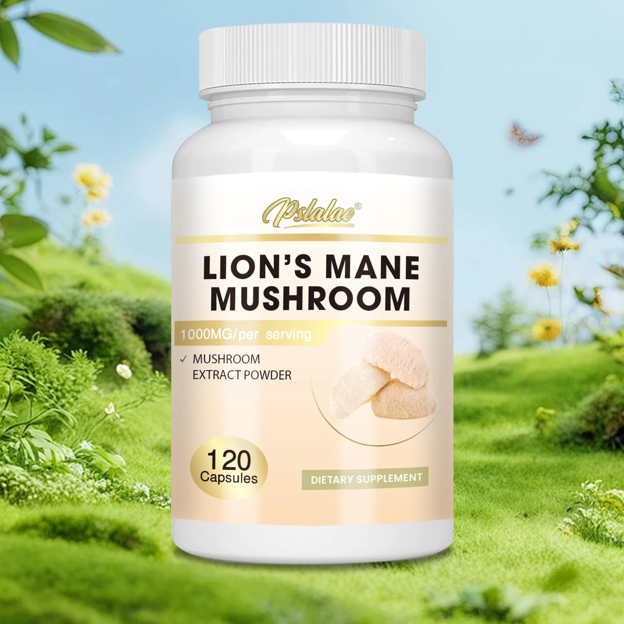 Lion's Mane Mushroom Capsules - Strengthens The Brain, Memory and Cognition, Improves Mood and Sleep Quality - 120 Capsules