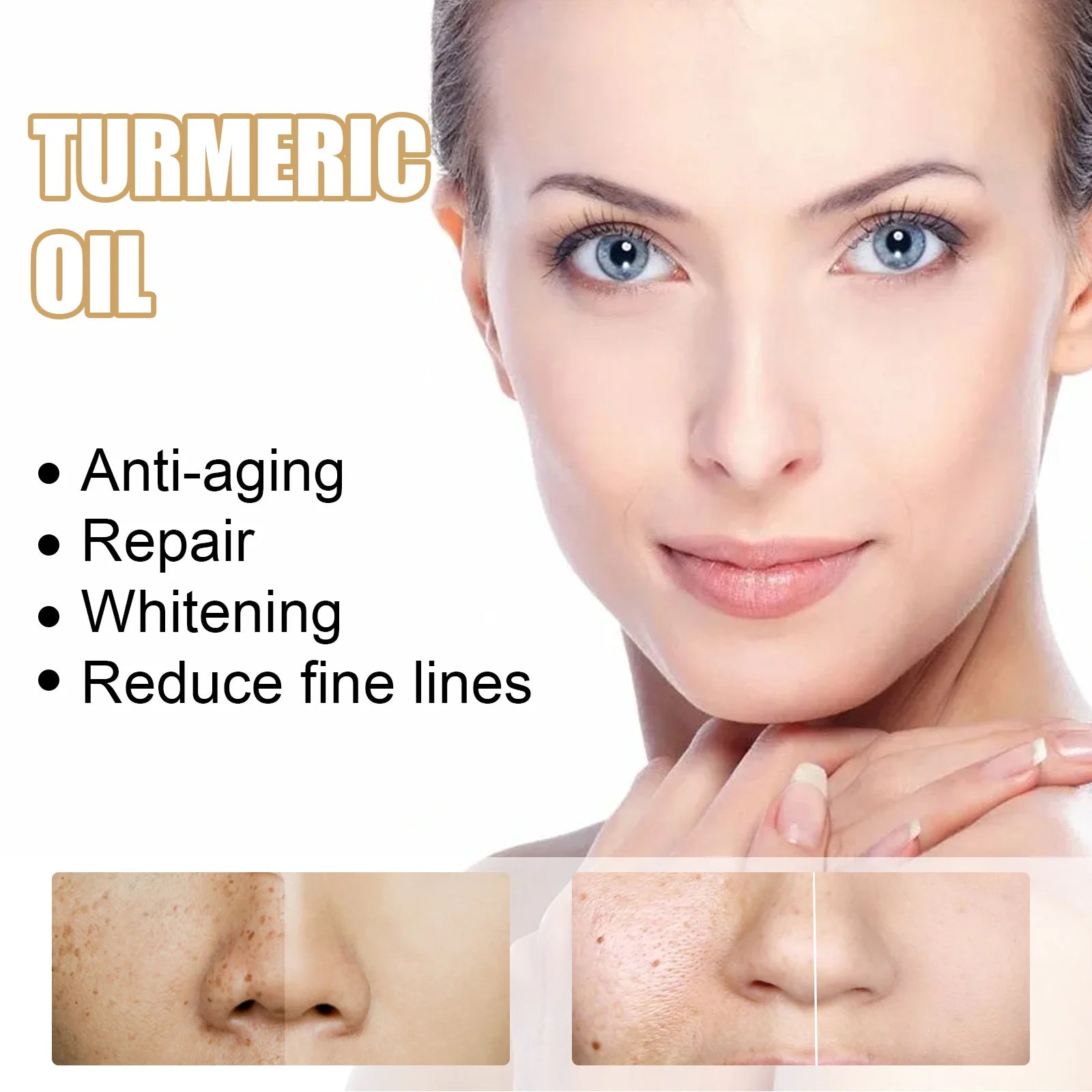Eelhoe Turmeric Dark Spot Correction Serum Improves Skin Tone Black Spots Dark Fine Lines Serum Facial Moisturizing Hydrating