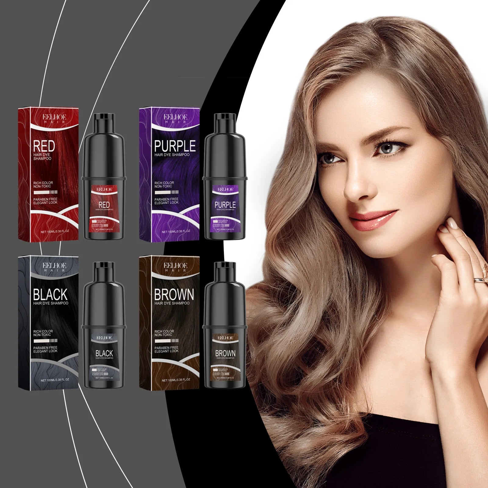 100ml Eelhoe Hairdress Hair Dye Shampoo Repair Damaged Hair Nourish Mild Healthy Long Lasting Color Fix Natural Plant Shampoo