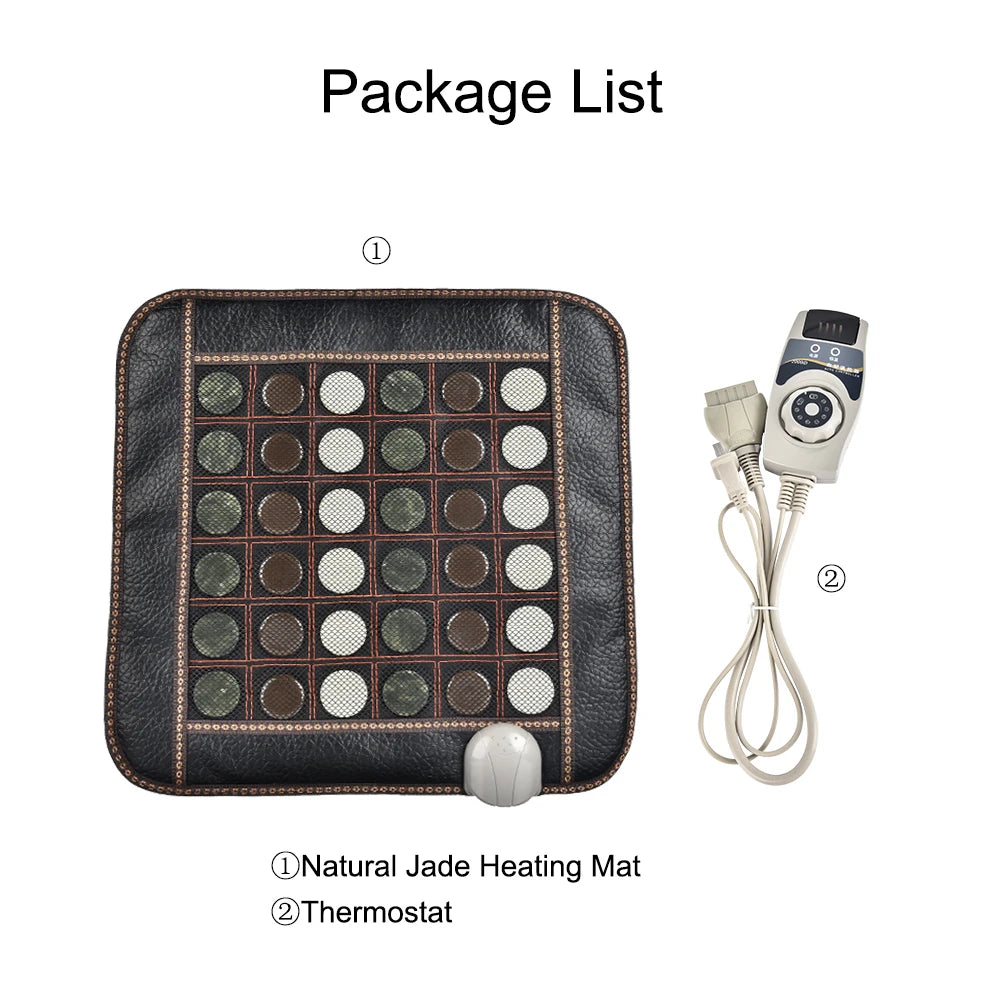 Heating Foot Massager Infrared Therapy Back and Neck Massage Mat Electric Blanket Natural Jade Stone Thermal Cushion Pain Relief