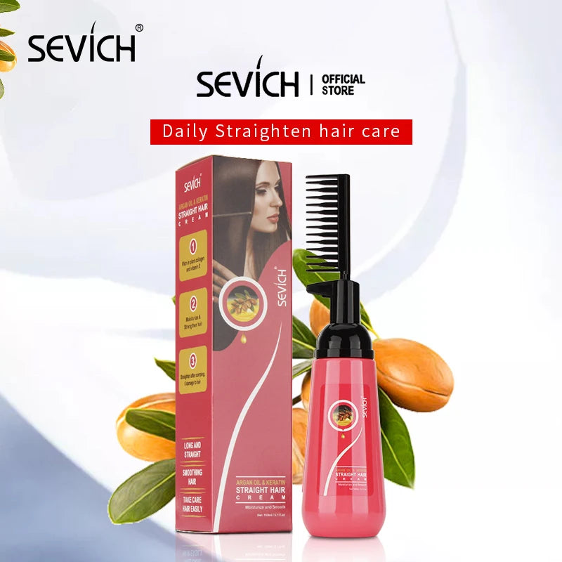 Sevich 150ml Hair Straightening Cream Keratin Hair for Women Salon Fast Smoothing Nourishing Easy Use Repair Damaged Hair