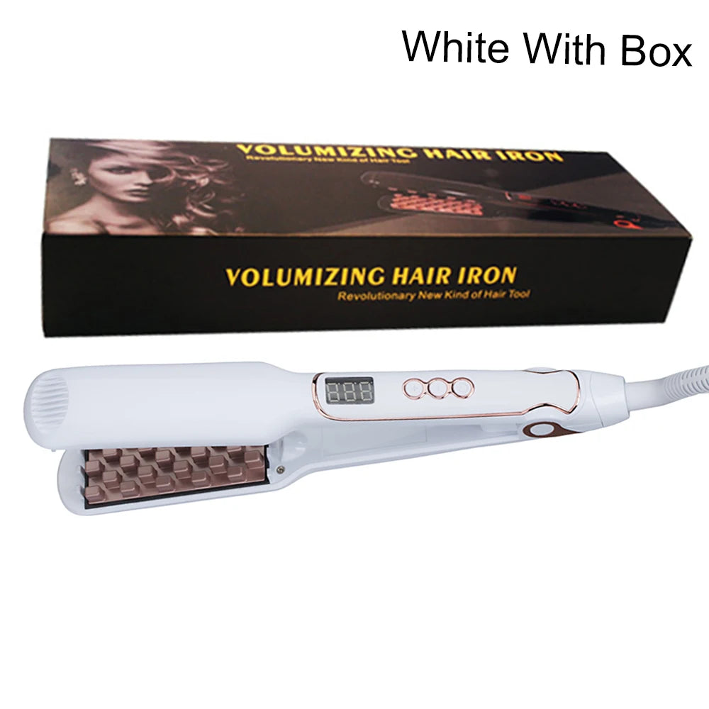Classic 1 1/2 Inch Volumizing Hair Iron Hair Straightener Brush Comb 2 in 1 Hair Straightener Comb Crimper Waves Corn Brushes