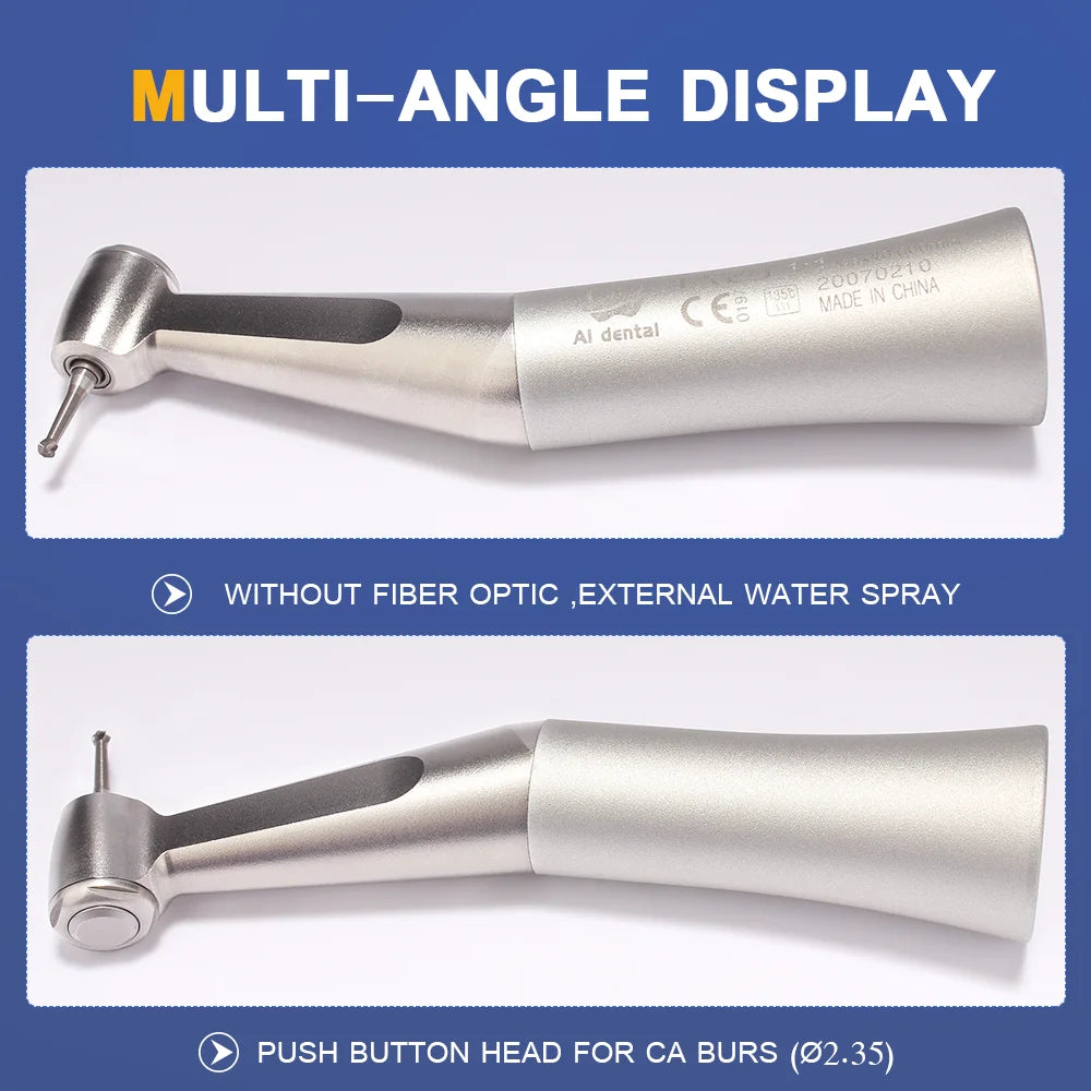 Dental supplies for dentist 1:1 contra angle handpiece FX25 external water spray handpiece non-optic compatible with air motor