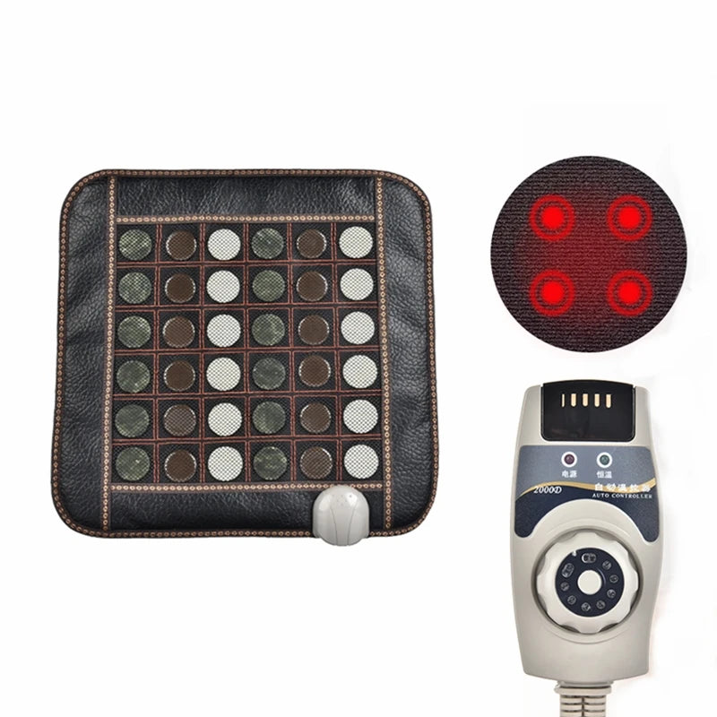 Heating Foot Massager Infrared Therapy Back and Neck Massage Mat Electric Blanket Natural Jade Stone Thermal Cushion Pain Relief