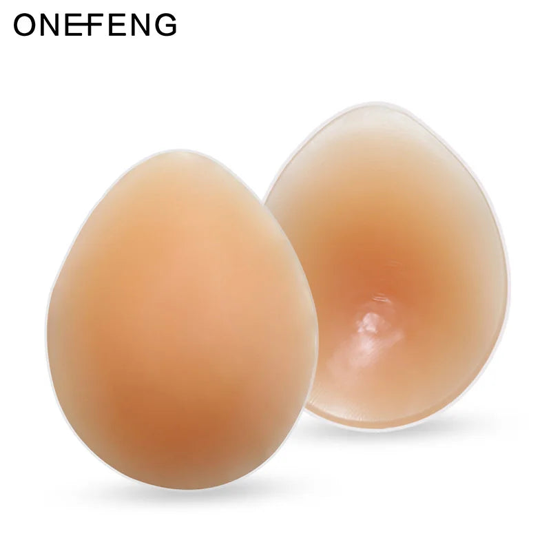 ONEFENG CT Hot Selling Silicone Fake Breasts Teardrop-Shaped Soft Pads Full Ladies False Boobs 170-300g/Pair