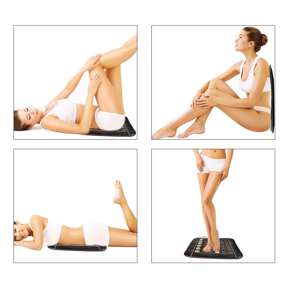 Heating Foot Massager Infrared Therapy Back and Neck Massage Mat Electric Blanket Natural Jade Stone Thermal Cushion Pain Relief