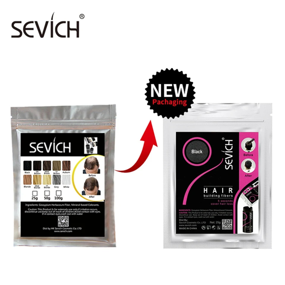Sevich Refill Bag 100g Hair Fiber Hair loss products bald extension thicken Hair building fibers 10 colours hair growth powder