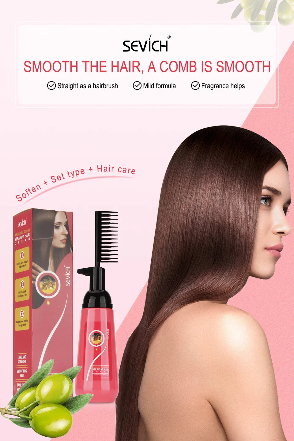Sevich 150ml Hair Straightening Cream Keratin Hair for Women Salon Fast Smoothing Nourishing Easy Use Repair Damaged Hair