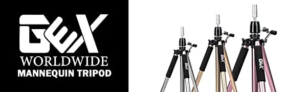 GEX Multifunction Training Mannequin Tripod / Camera Stand, Canvas Block, Mannequin Head, Cosmetology Hair Wig Stand