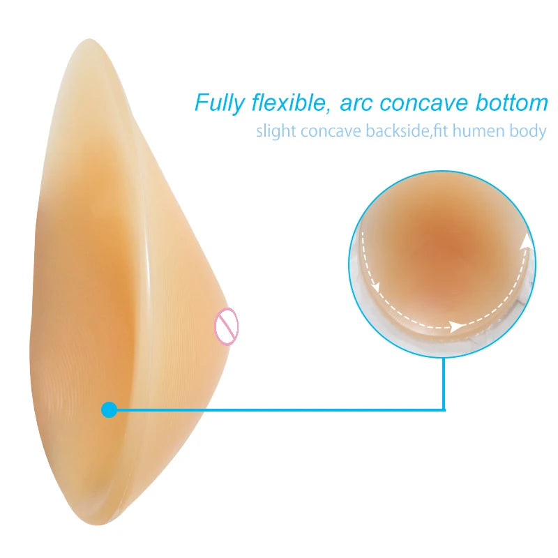 ONEFENG CT Hot Selling Silicone Fake Breasts Teardrop-Shaped Soft Pads Full Ladies False Boobs 170-300g/Pair