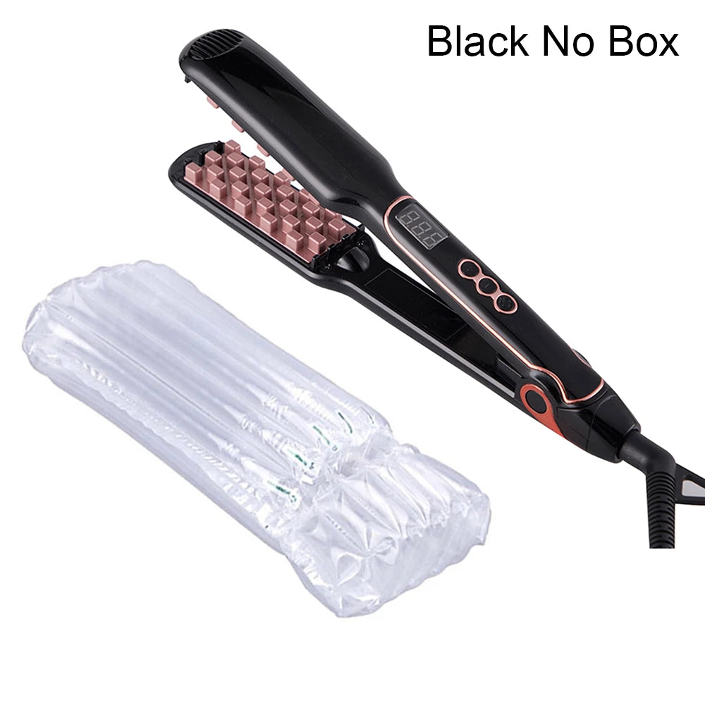 Classic 1 1/2 Inch Volumizing Hair Iron Hair Straightener Brush Comb 2 in 1 Hair Straightener Comb Crimper Waves Corn Brushes