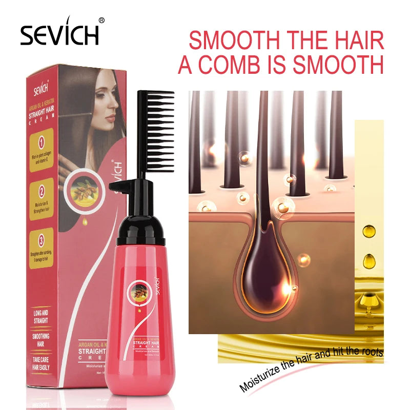 Sevich 150ml Hair Straightening Cream Keratin Hair for Women Salon Fast Smoothing Nourishing Easy Use Repair Damaged Hair