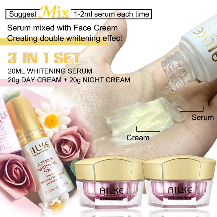 AILKE Brightening Face Cream, Antioxidant, Firming, Improve Skin Luster With Sodium Hyaluronate, Clean Skin Facial Cream