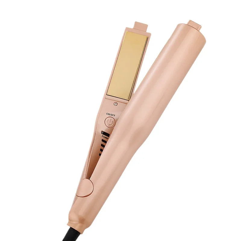 2 in 1 Pro Gold Titanium Flat Iron Twist Hair Curler & Straightener Irons Anti-Frizz For Hair Straightening Curling Styling Tool