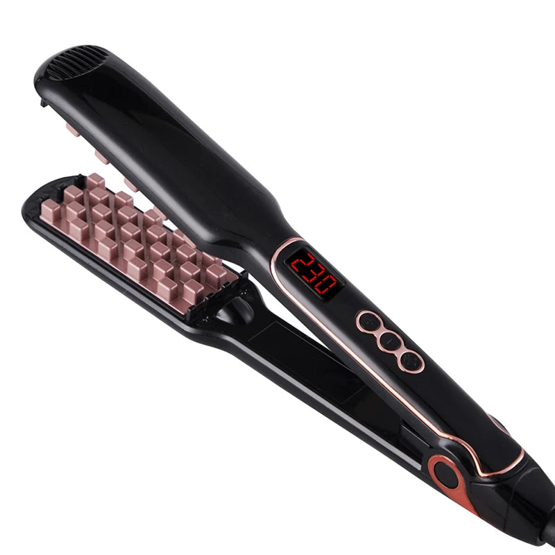 Classic 1 1/2 Inch Volumizing Hair Iron Hair Straightener Brush Comb 2 in 1 Hair Straightener Comb Crimper Waves Corn Brushes