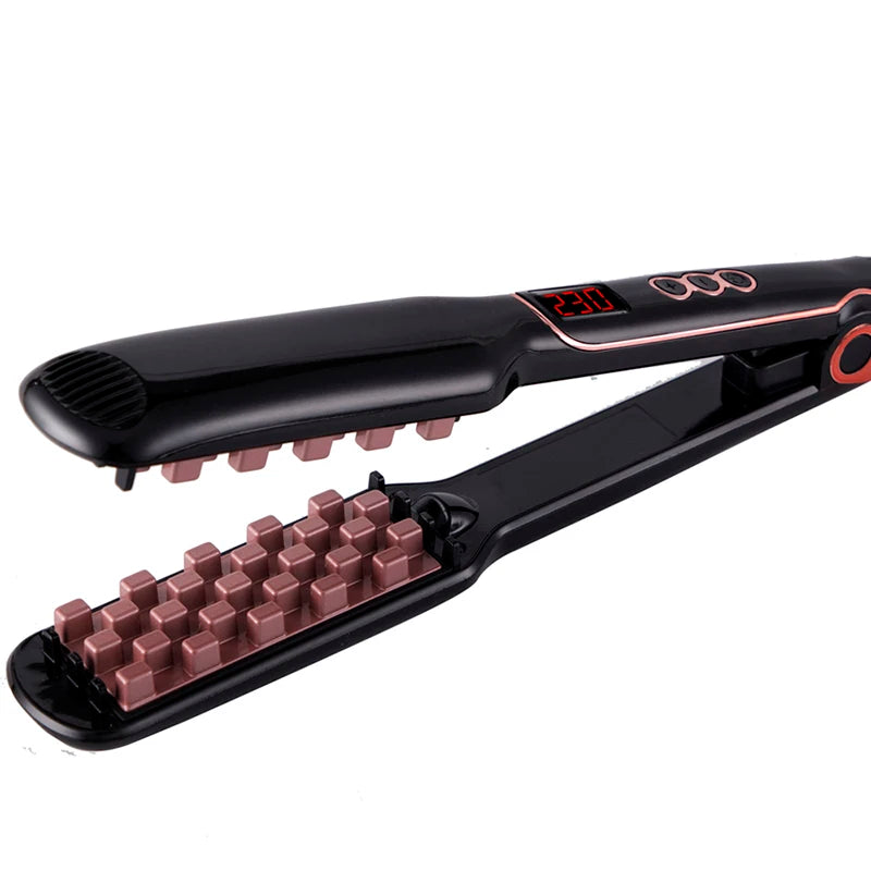 Classic 1 1/2 Inch Volumizing Hair Iron Hair Straightener Brush Comb 2 in 1 Hair Straightener Comb Crimper Waves Corn Brushes