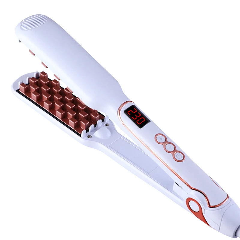 Classic 1 1/2 Inch Volumizing Hair Iron Hair Straightener Brush Comb 2 in 1 Hair Straightener Comb Crimper Waves Corn Brushes