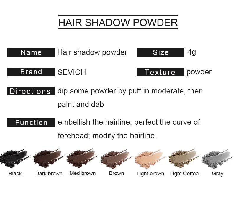 Sevich 12 Color Hairline Powder Hairline Shadow Cover Up Fill In Thinning Hair Unisex Hairline Shadow Powder Modified Gray Hair
