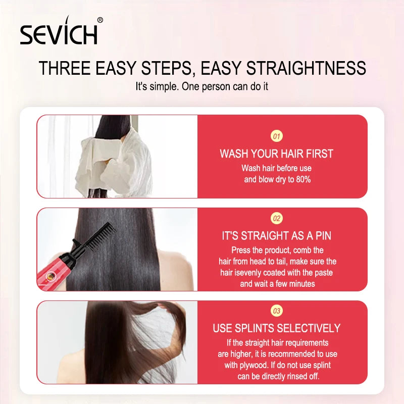 Sevich 150ml Hair Straightening Cream Keratin Hair for Women Salon Fast Smoothing Nourishing Easy Use Repair Damaged Hair