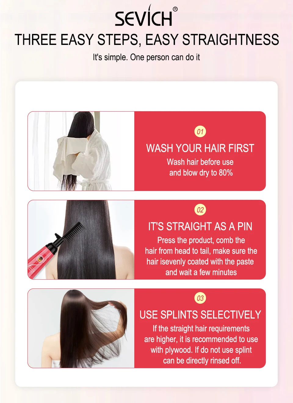 Sevich 150ml Hair Straightening Cream Keratin Hair for Women Salon Fast Smoothing Nourishing Easy Use Repair Damaged Hair