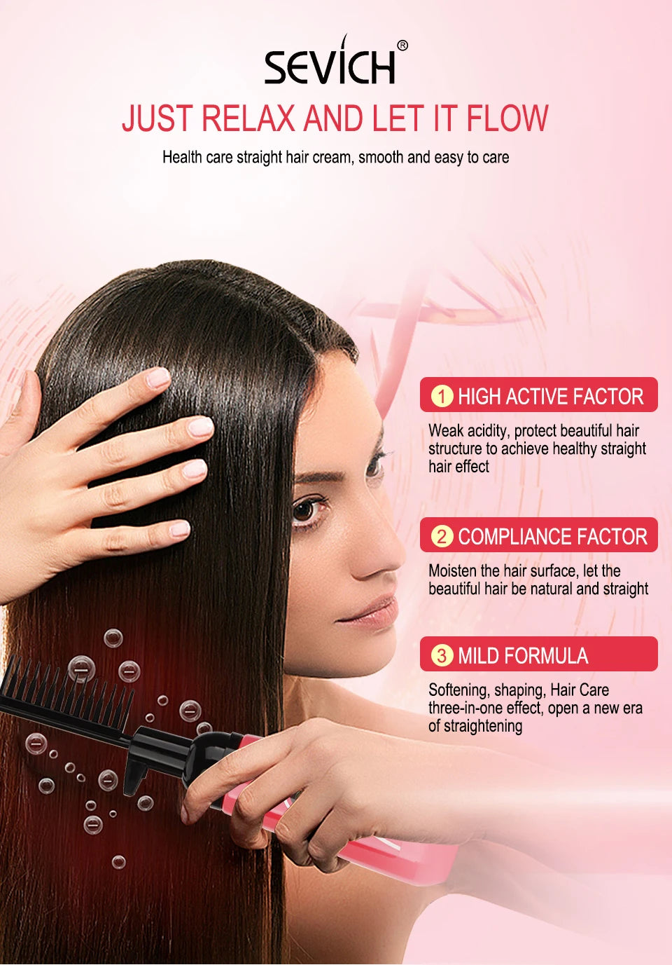 Sevich 150ml Hair Straightening Cream Keratin Hair for Women Salon Fast Smoothing Nourishing Easy Use Repair Damaged Hair