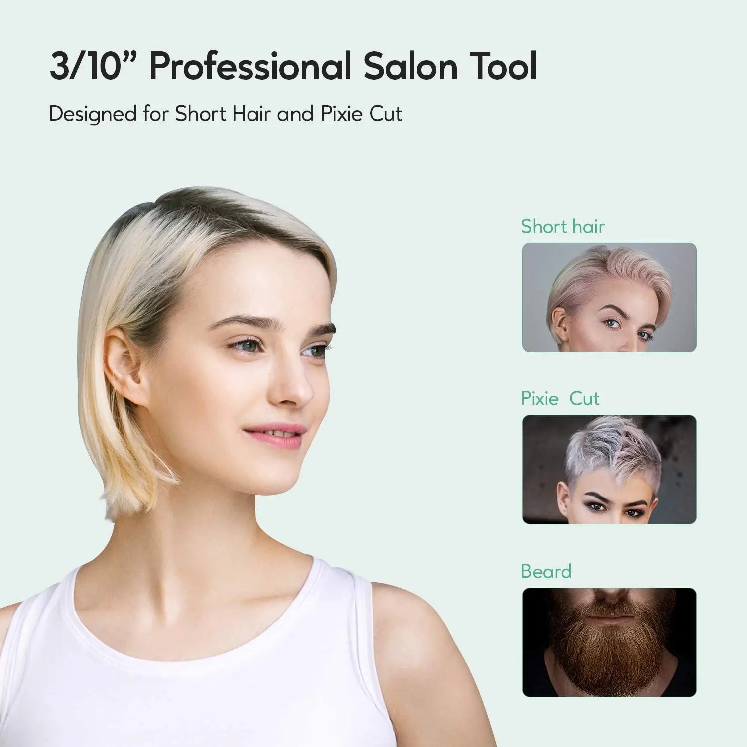 KIPOZI Titanium Small Hair Straightener Short Hair Pixue Cut Titanium Dual Voltage Flat Hair Iron Thin Pencil Beard Straightener