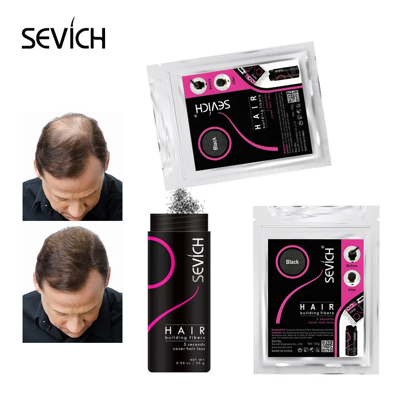 Sevich Refill Bag 100g Hair Fiber Hair loss products bald extension thicken Hair building fibers 10 colours hair growth powder