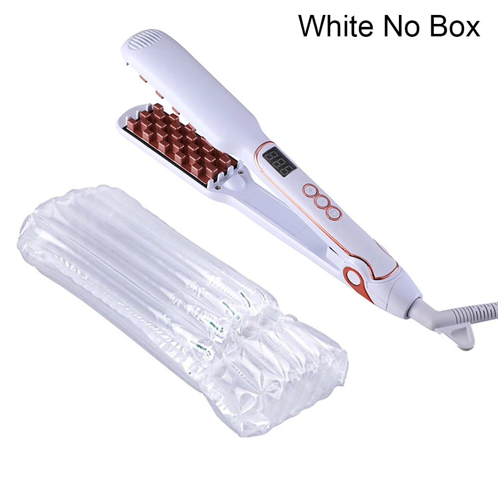 Classic 1 1/2 Inch Volumizing Hair Iron Hair Straightener Brush Comb 2 in 1 Hair Straightener Comb Crimper Waves Corn Brushes
