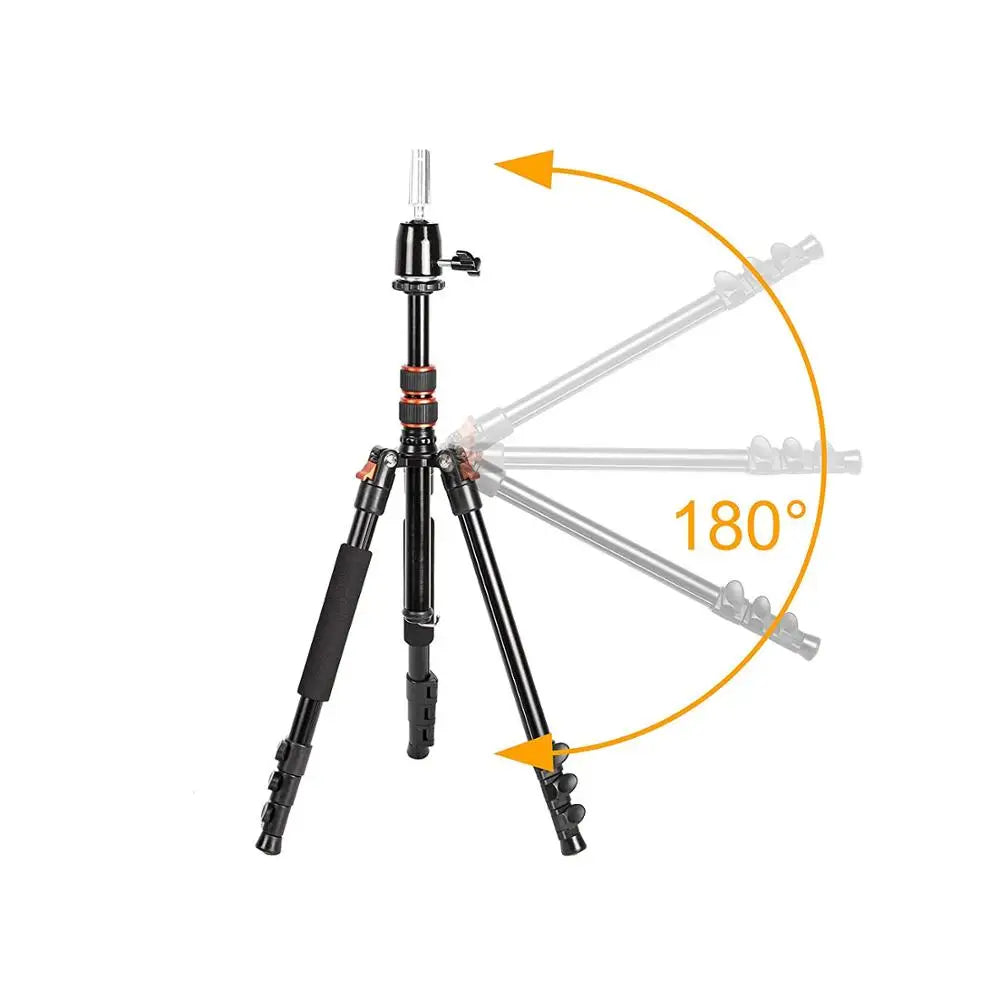 Black Multifunction Mannequin Tripod/Camera Stand Canvas Block Training Doll Manikin Head Wig Stand for Cosmetology Hairdres