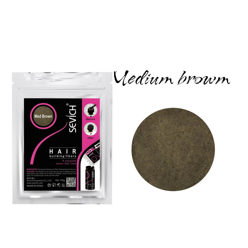 Beauty Salon Instant Thickening Hair Fiber Powder Thickening Hair Fibers Building Wig Extensions Refill Black Colors 100g