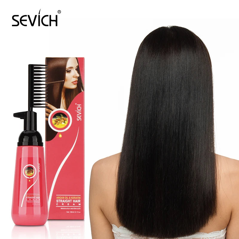 Sevich 150ml Hair Straightening Cream Keratin Hair for Women Salon Fast Smoothing Nourishing Easy Use Repair Damaged Hair