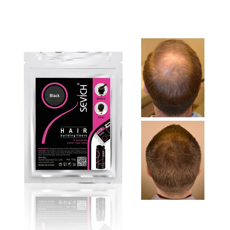 Sevich 10 colors hair fiber thicken powder 100g refill bag hair loss products hair building fibers powders