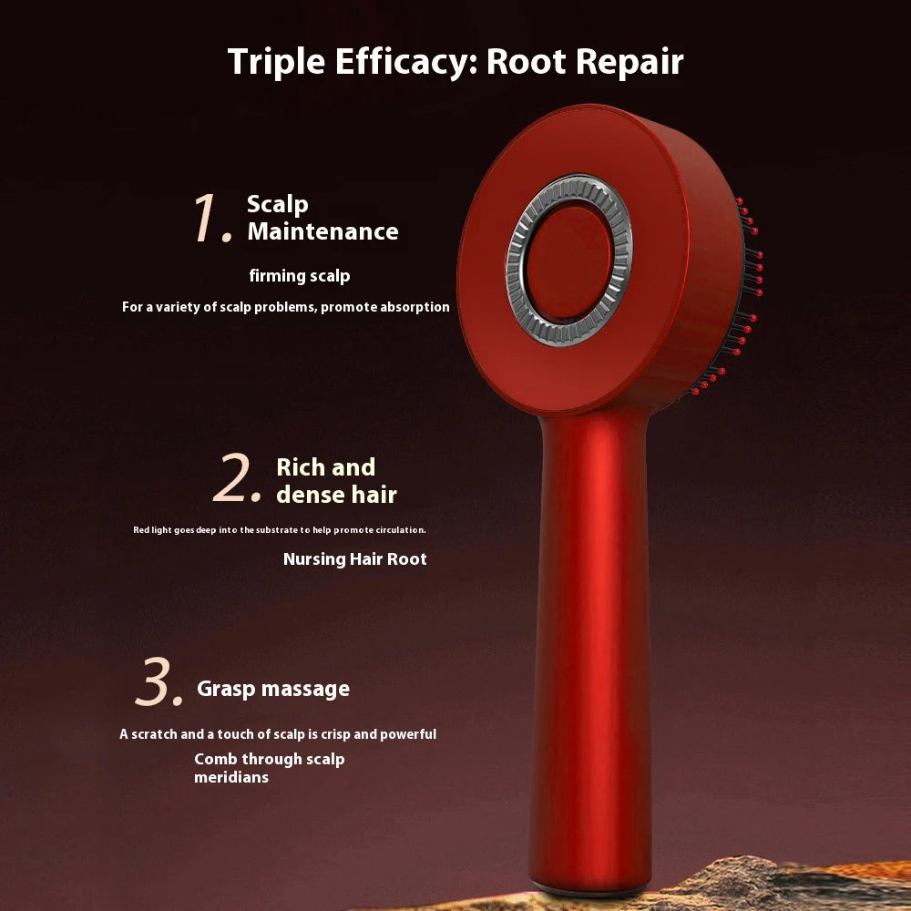 Electric Hair Massage Comb Vibration Microcurrent Scalp Massager Hair Growth Red Light Anti Hair Loss Receding Hairline Brush