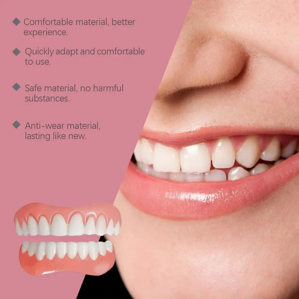 Silicone Denture Set Silicone Upper Lower Veneers Perfects Laugh Soft Denture Kit Denture Silicone Liners Soft Denture Kit
