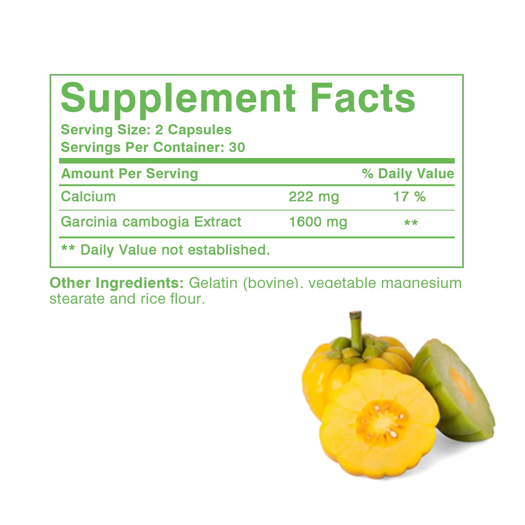 Garcinia Cambogia - Fat Burner, Cellulite, Weight Management, Appetite Suppressant - 60 Capsules