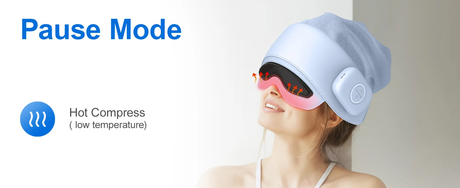 Head Massager for Fatigue Relief, Eye Massager with Heat, Head and Eye Massage for Stress Relief, Bluetooth-Capable, Ideal gifts