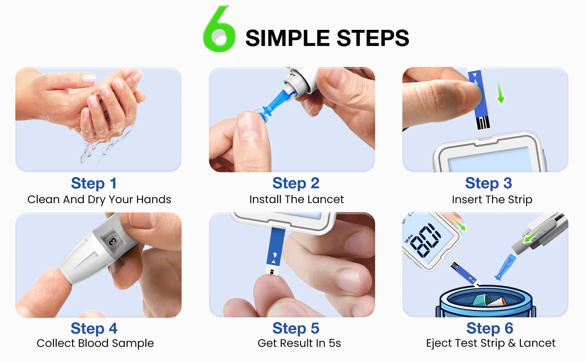 Blood Glucose Meter LinkSun G-425-3 Glucometer 50/100pcs Diabetes Tester Blood Sugar Monitor Digital Glucosemeter Complete Kit