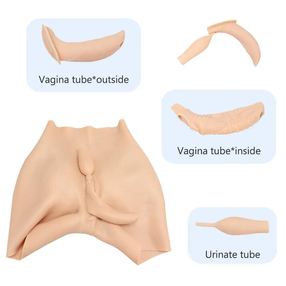 KnowU US/UK/DE Stock Silicone Pant Realistic Vagina Enhancer Hip Shorts Cosplay Costumes Artificial Underwear Pantiesfor Cosplay