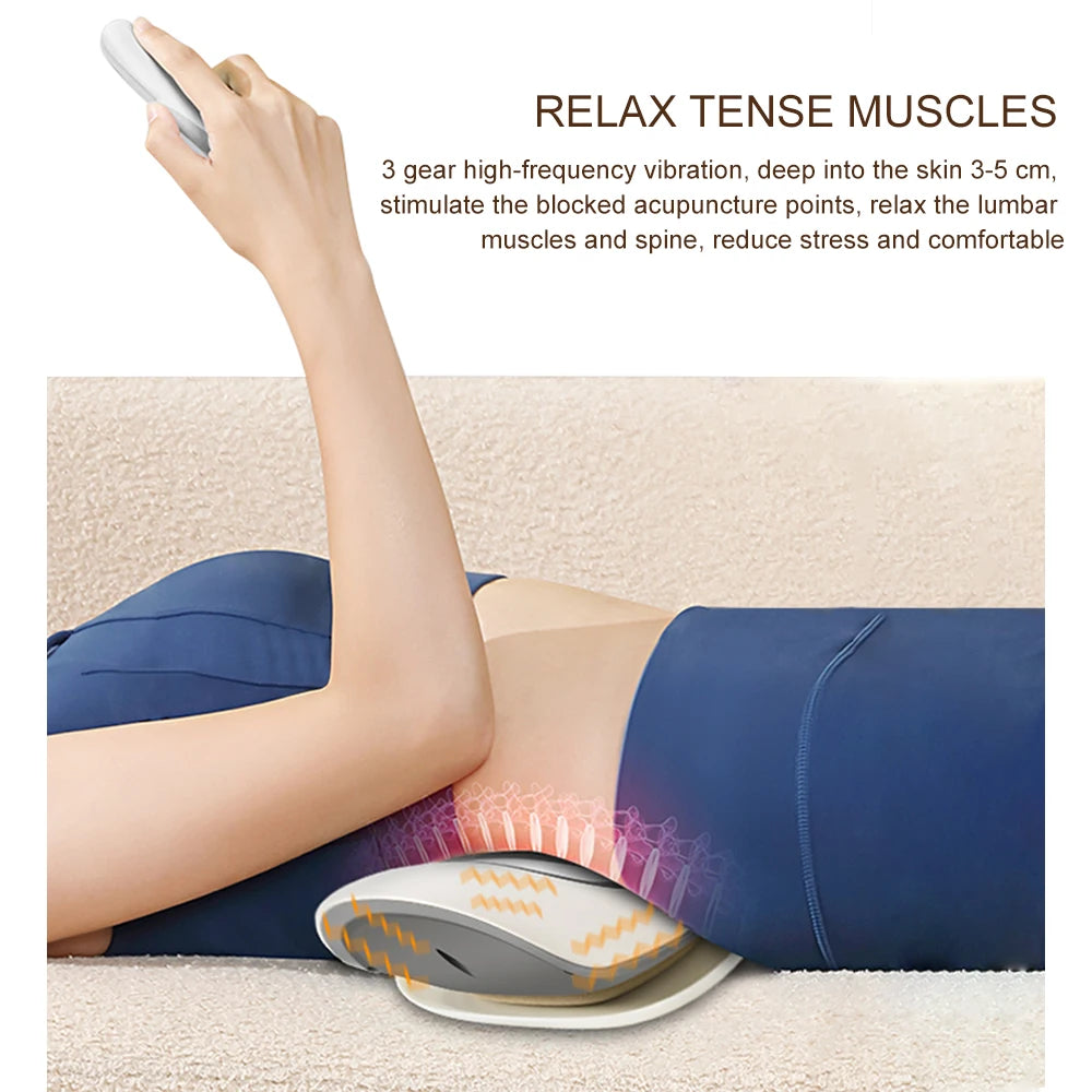 Lumbar Traction Massager Waist Protcetion Electric Waist Massage Relax Cushion Ergonomically Designed Waist Support Pad