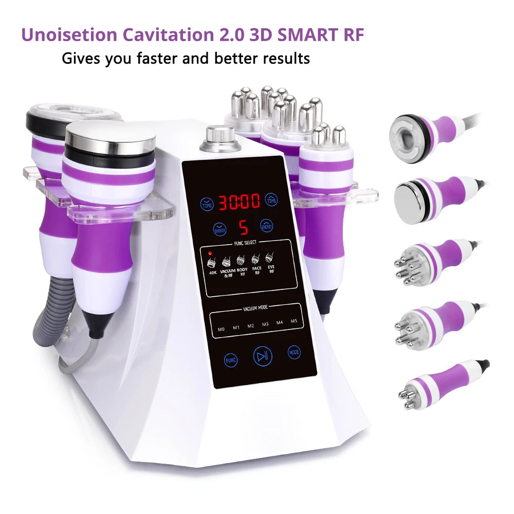 5 in 1 Ultrasonic 40K Cavitation Vacuum Fat Loss Body Shaping Machine Remove Wrinkle Refared Beauty Device Home Use Anti Celluli