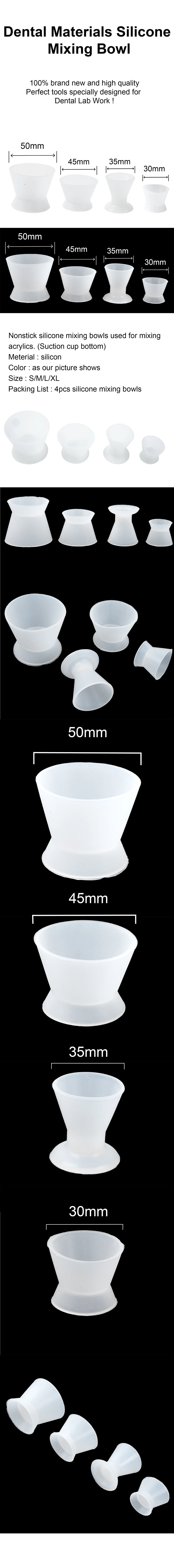 4pcs Dental Materials Silicone Mixing Bowl Use Dappen Dishes Teeth Whitening Laboratory Tools Odontologia Dentistry