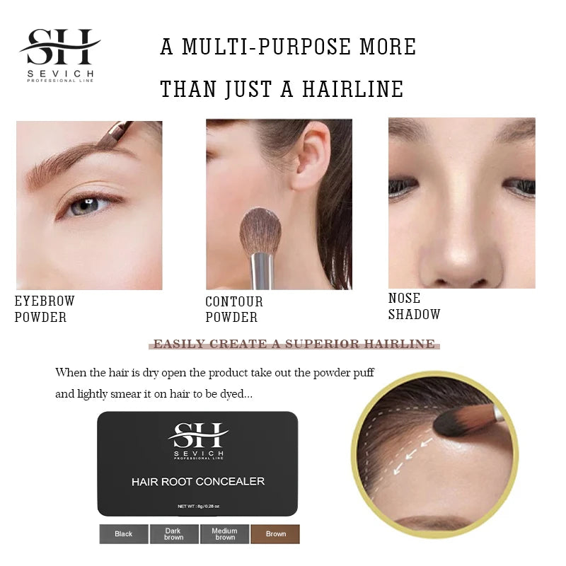 SEVICH Waterproof Hair Line Powder 8g Edge Control Hair Root Cover Up Repair Hair Line Shadow Makeup Unisex Instantly 4 Color